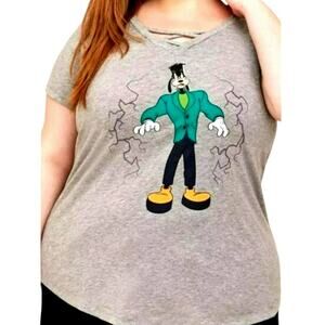 TORRID Women's 4X Disney Gray Halloween Frankenstein Goofy Tee T-Shirt‎ Tunic